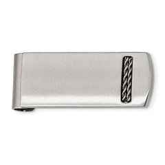 Stainless Steel Brushed Money Clip with Engravable Modern Design