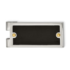 Sophia Jewelers Polished Stainless Steel Money Clip with Gold Tone Highlights