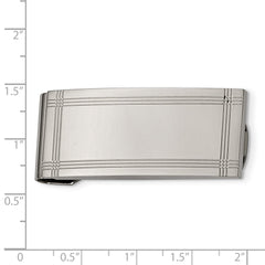 Stainless Steel Polished and Grooved Money Clip
