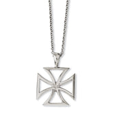 Stainless Steel Polished Cross Pendant Necklace 18in by Sophia Jewelers - 24