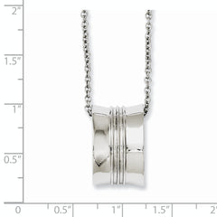 Sophia Jewelers Polished Stainless Steel Geometric Pendant Necklace 18in