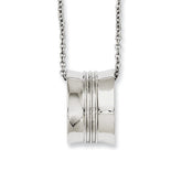 Stainless Steel Polished Geometrical Pendant 18in Necklace