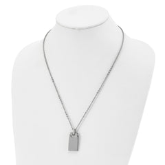 Sophia Jewelers Men's Stainless Steel Polished Necklace with Engravable Pendant