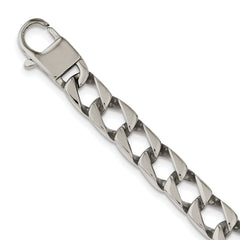 Sophia Jewelers Men's Polished Stainless Steel Curb Chain Necklace 24 Elegant Gift-Ready