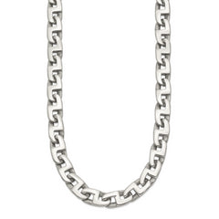 Sophia Jewelers Men's Polished Stainless Steel 24 Square Link Necklace