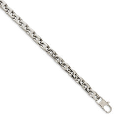 Sophia Jewelers Men's Polished Stainless Steel 24 Square Link Necklace