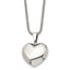 Stainless Steel Polished Hollow Puffed Heart 20in Necklace