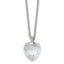 Stainless Steel Polished Crystal Heart w/CZ 18in Necklace