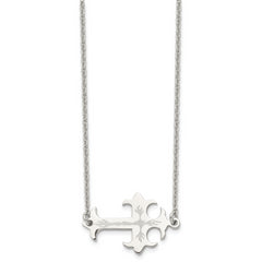 Sophia Jewelers Stainless Steel Sideways Cross Necklace Elegant Unisex Design
