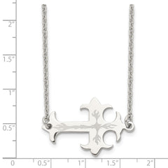 Sophia Jewelers Stainless Steel Sideways Cross Necklace Elegant Unisex Design