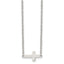 Chisel Stainless Steel Polished Sideways Cross on an 18 inch Cable Chain Necklace
