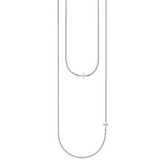 Sophia Jewelers Stainless Steel Layered Sideways Cross Necklace Polished Finish