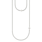 Chisel Stainless Steel Polished Layered Sideways Cross on an 18 inch Cable Chain Necklace