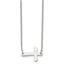 Chisel Stainless Steel Polished Sideways Cross on a 17 inch Cable Chain Necklace