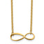 Chisel Stainless Steel Polished Yellow IP-plated Infinity Symbol on a 20 inch Cable Chain Necklace