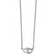 Chisel Stainless Steel Polished and Textured Interlocking Hearts on an 18 inch Cable Chain Necklace