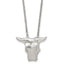 Stainless Steel Brushed Bull Head 20in Necklace