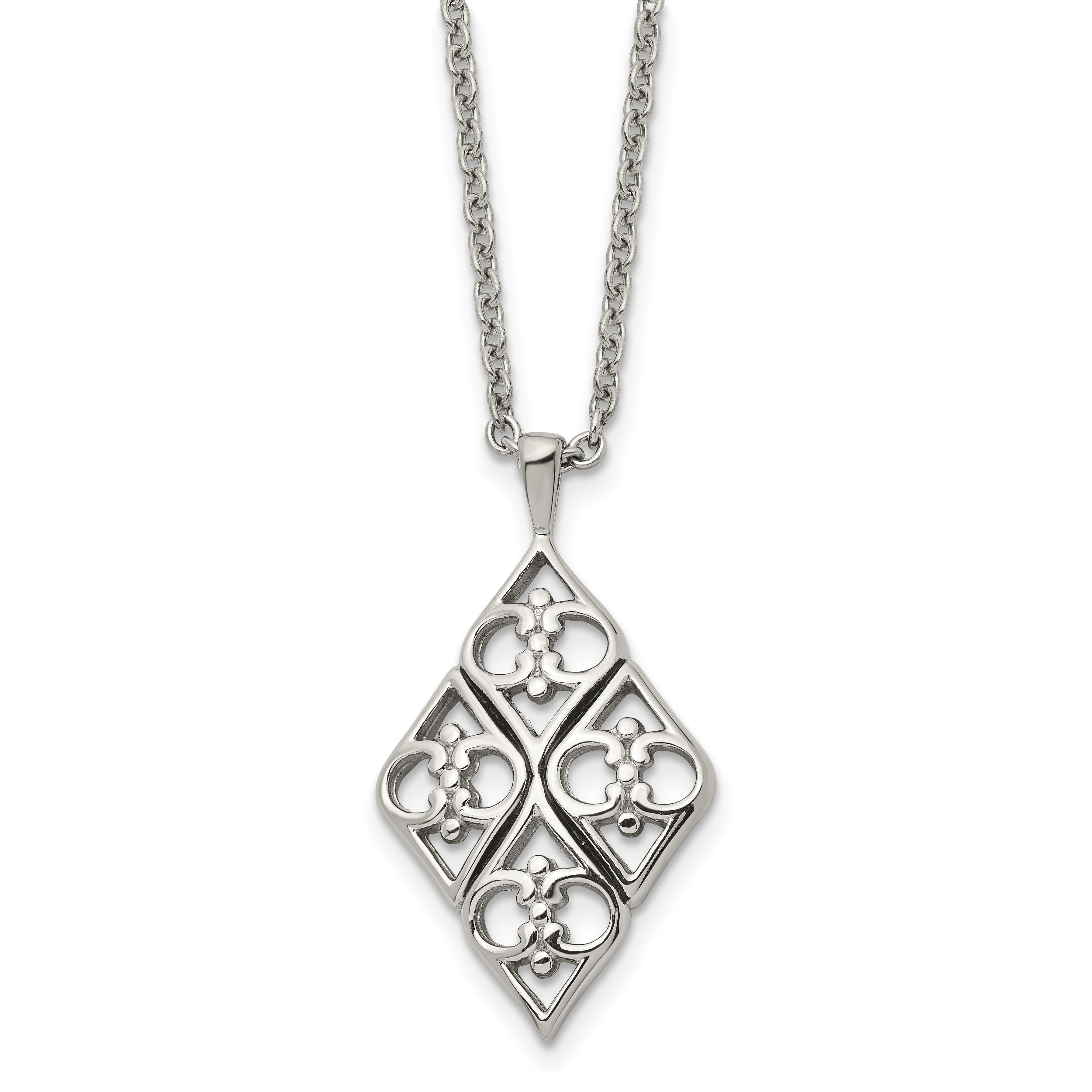 Chisel Stainless Steel Polished Pendant on a 20 inch Cable Chain Necklace