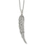 Cubic Zirconia Wing Necklace in Stainless Steel, 20 Inch - Sophia Jewelers