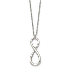 Chisel Stainless Steel Polished Infinity Symbol on an 18 inch Cable Chain Necklace