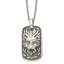 Chisel Stainless Steel Antiqued and Polished Mystical Lion Dog Tag on a 22 inch Cable Chain Necklace