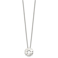 Stainless Steel Polished Circle of Hearts 18.5in Necklace