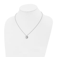 Stainless Steel Polished Circle of Hearts 18.5in Necklace