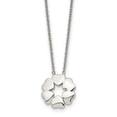 Stainless Steel Polished Circle of Hearts 18.5in Necklace