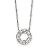 Stainless Steel Polished CZ Circle 18.25in Necklace
