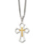 Chisel Curb Chain Cross Necklace in Gold-Tone Stainless Steel, 22 Inch - Sophia Jewelers