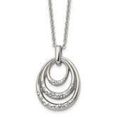 Stainless Steel Polished w/CZ Multi Circle 20in Necklace