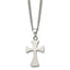 Chisel Cross Necklace in Stainless Steel, Brushed, 22 Inch - Sophia Jewelers