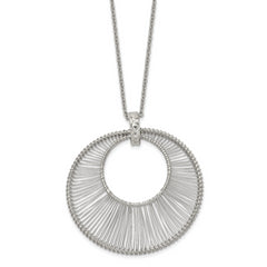 Stainless Steel Polished Wire Circle 16.5in w/2in ext Necklace