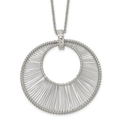 Stainless Steel Polished Wire Circle 16.5in w/2in ext Necklace