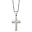 Chisel Diamond Cross Necklace in Stainless Steel (.03 ct. tw.), 22 Inch - Sophia Jewelers