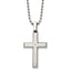 Chisel Diamond Cross Necklace in Stainless Steel, Brushed (.01 ct. tw.), 22 Inch - Sophia Jewelers