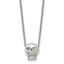 Stainless Steel Polished Skull 16in Necklace