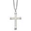 Chisel Stainless Steel Brushed and Polished Crucifix Pendant on a 22 inch Curb Chain Necklace