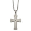 Chisel Black Cubic Zirconia Cross Necklace in Stainless Steel, 22 Inch - Sophia Jewelers