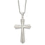 Chisel Cubic Zirconia Cross Necklace in Stainless Steel, Brushed & Polished, 24 Inch - Sophia Jewelers