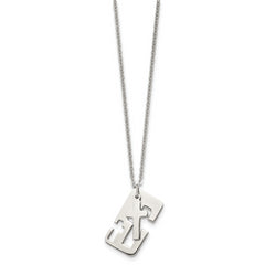 Stainless Steel Polished 2 Piece Cross 18.25in Necklace
