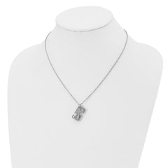 Stainless Steel Polished 2 Piece Cross 18.25in Necklace