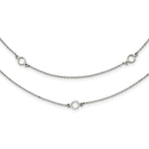 Stainless Steel Polished Two Strand 15.75in w/2in ext Necklace