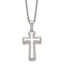Chisel Stainless Steel Polished Medium Pillow Cross Pendant on an 18 inch Cable Chain Necklace