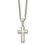 Chisel Stainless Steel Polished Small Pillow Cross Pendant on an 18 inch Cable Chain Necklace
