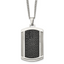 Chisel Stainless Steel Brushed and Polished Black IP-plated Dog Tag on a 24 inch Curb Chain Necklace