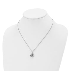 Stainless Steel Polished Fleur de lis 18.75in w/2 ext Necklace