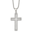 Chisel Cubic Zirconia Cutout Cross Necklace in Stainless Steel, 22 Inch - Sophia Jewelers