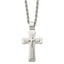 Chisel Triple Layer Cross Necklace in Stainless Steel, 24 Inch - Sophia Jewelers