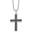 Chisel Black Diamond Cross Necklace in Stainless Steel (1/2 ct. tw.), 24 Inch - Sophia Jewelers